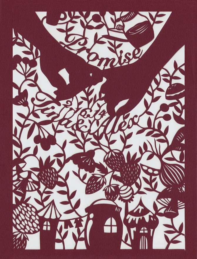 Wedding paper cut illustration