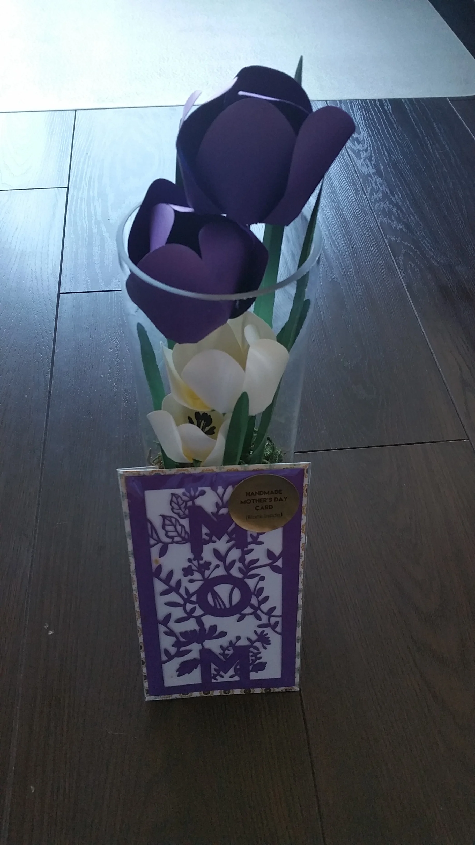 Custom paper flower with paper cut card
