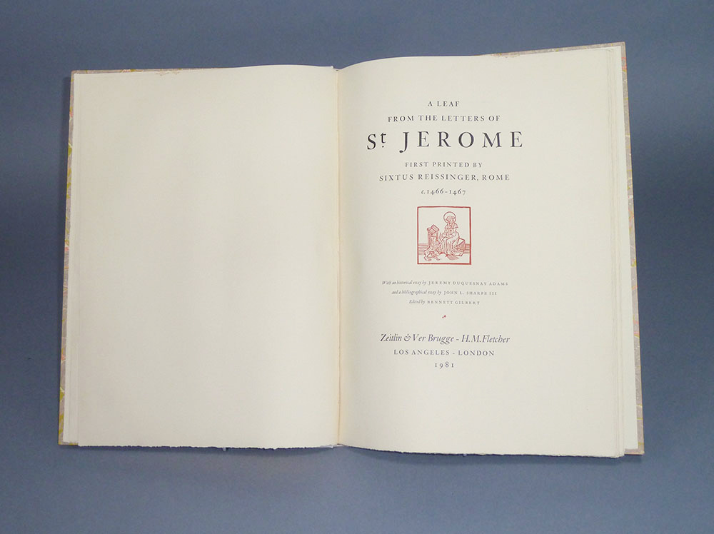 A Leaf from the Letters of St. Jerome