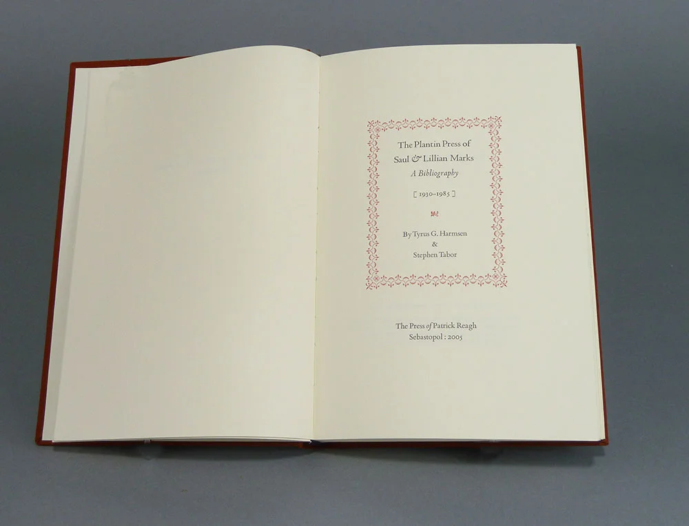 Title page to special edition. Slipcase with original Plantin Press ephemera.