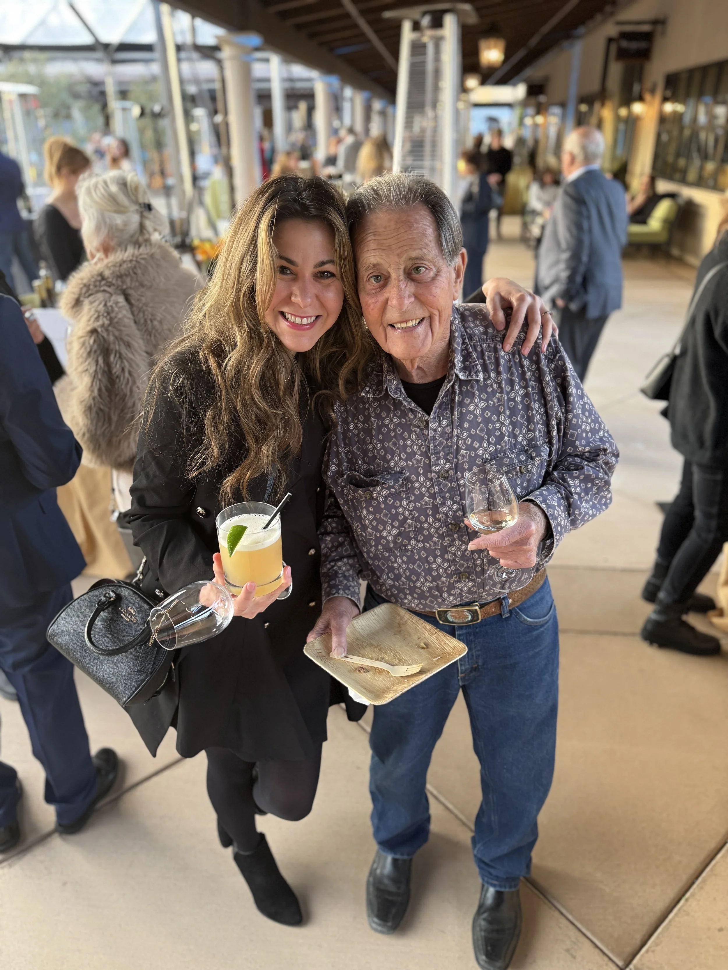 V Foundation Event at Bacchus Landing. image of Bob Valette and Jessica Parker Brenner.JPG
