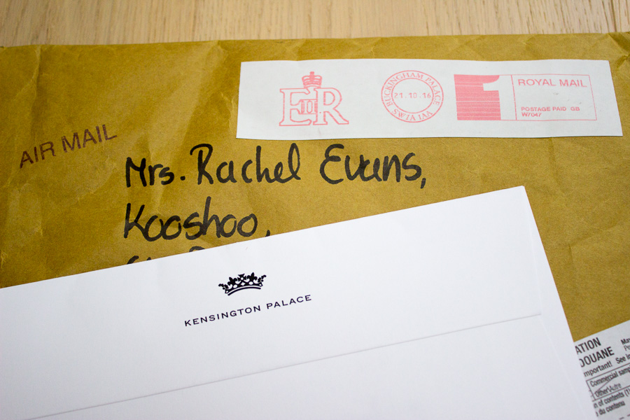KOOSHOO got royal mail from Kensington palace!