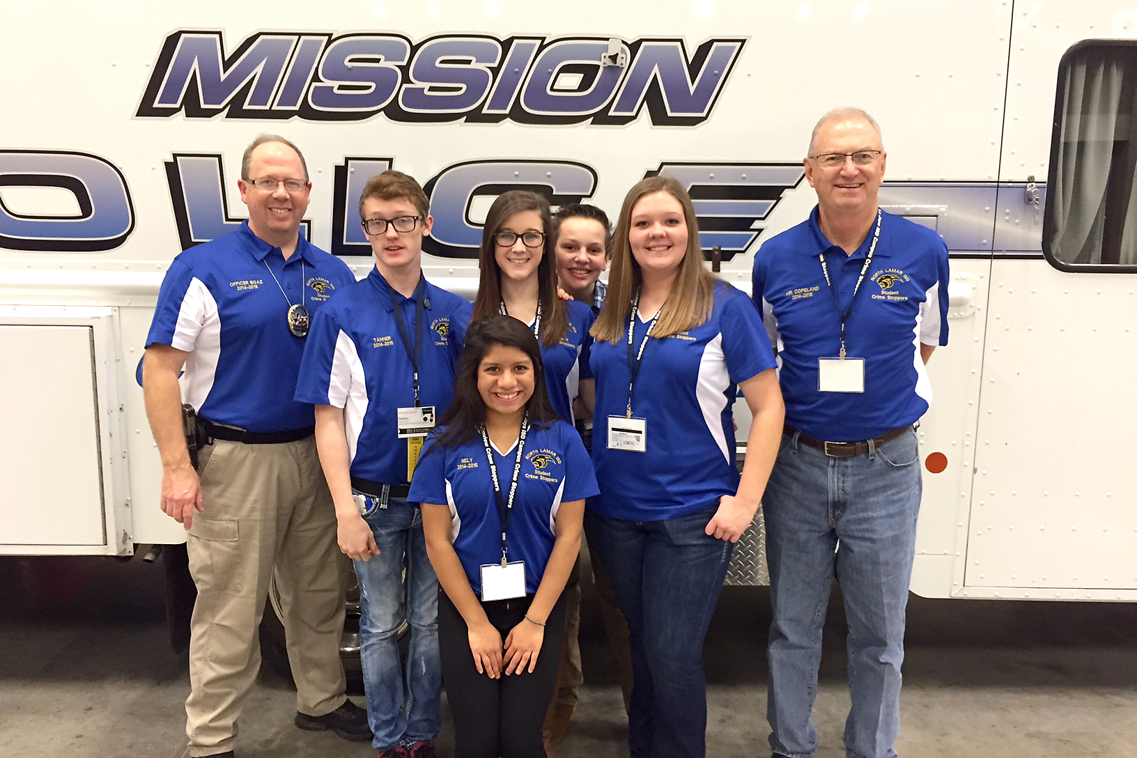 North Lamar High School Student Crime Stoppers represented Paris well at the state conference in McAllen, Texas last week. With their sponsors, Officer Mike Boaz (left) and Billy Copeland (right), are Nely Torrez (front), Tanner Liles, Erin Boaz, Savanah Bishop, and Korbin Hamner (back).