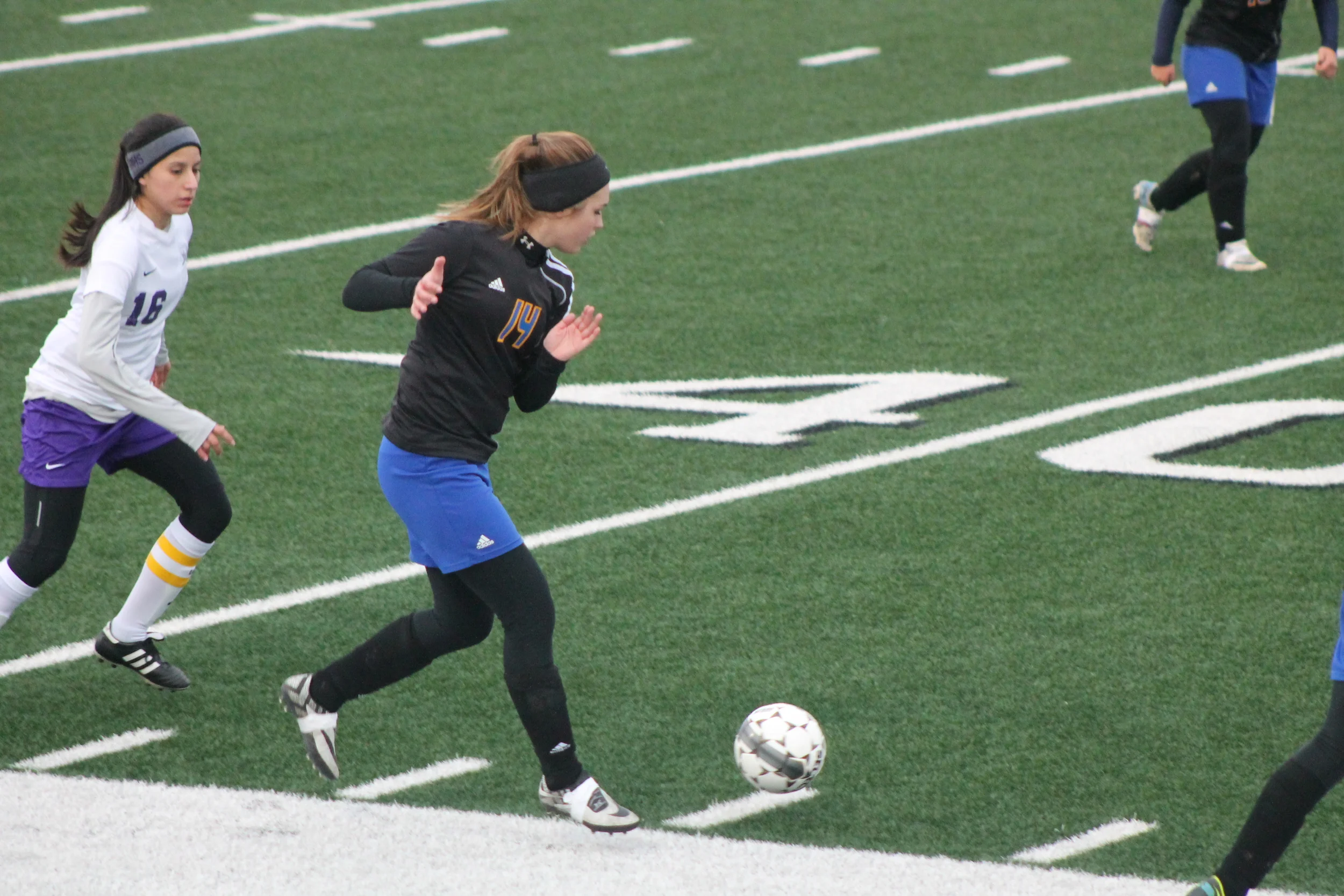 Photo by Adam Routon) Karlee Alexander moving the ball for the Pantherettes against Bonham