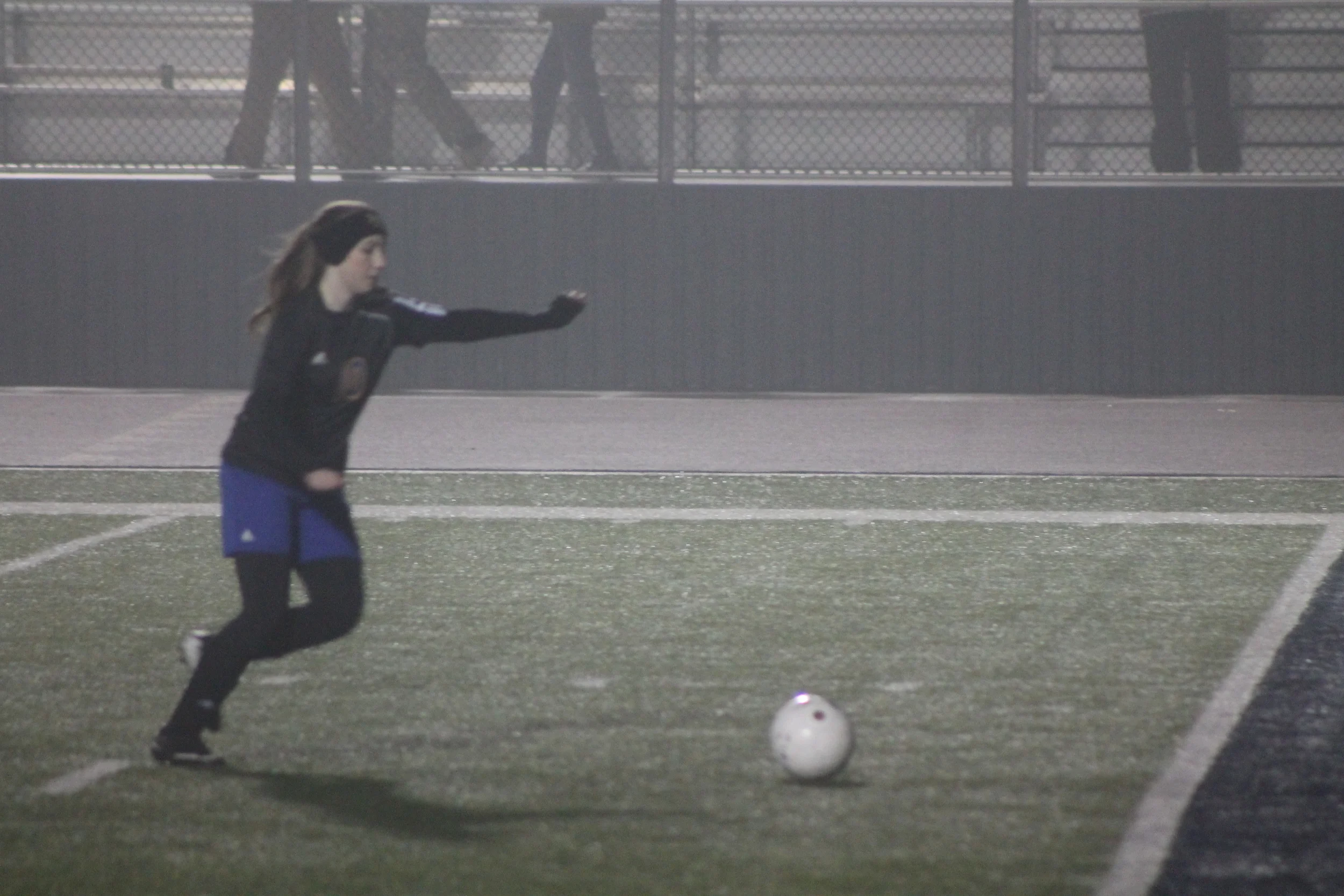 (Photo by Adam Routon) Peyton Fleming getting to kick in the game-winning goal against Paris.