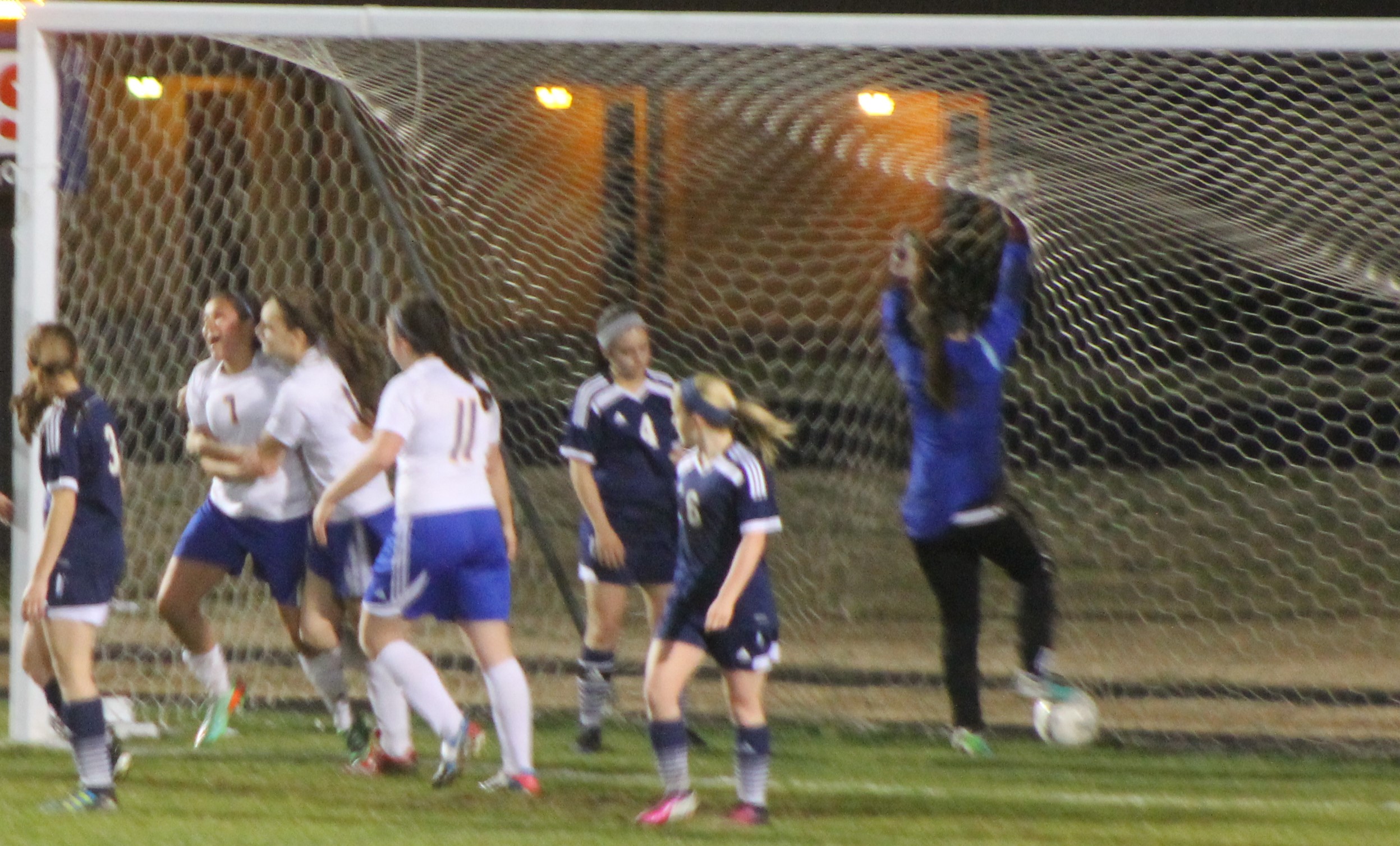 (Photo by Madison Routon) Maria Leyva (Senior) celebrates a goal against Paris.