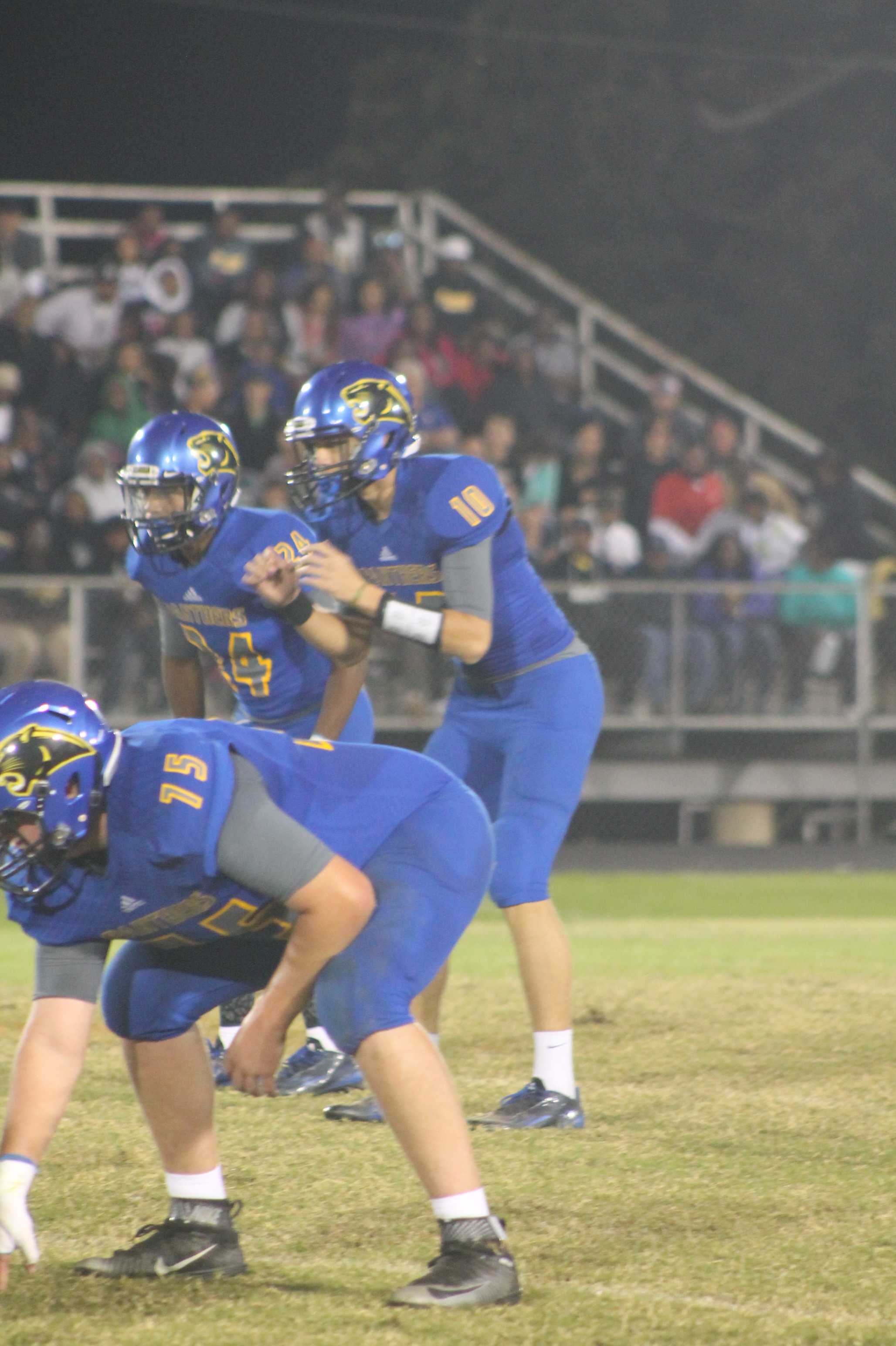 (Photo by Adam Routon) Matt Gibbons waiting on a snap Friday Night.