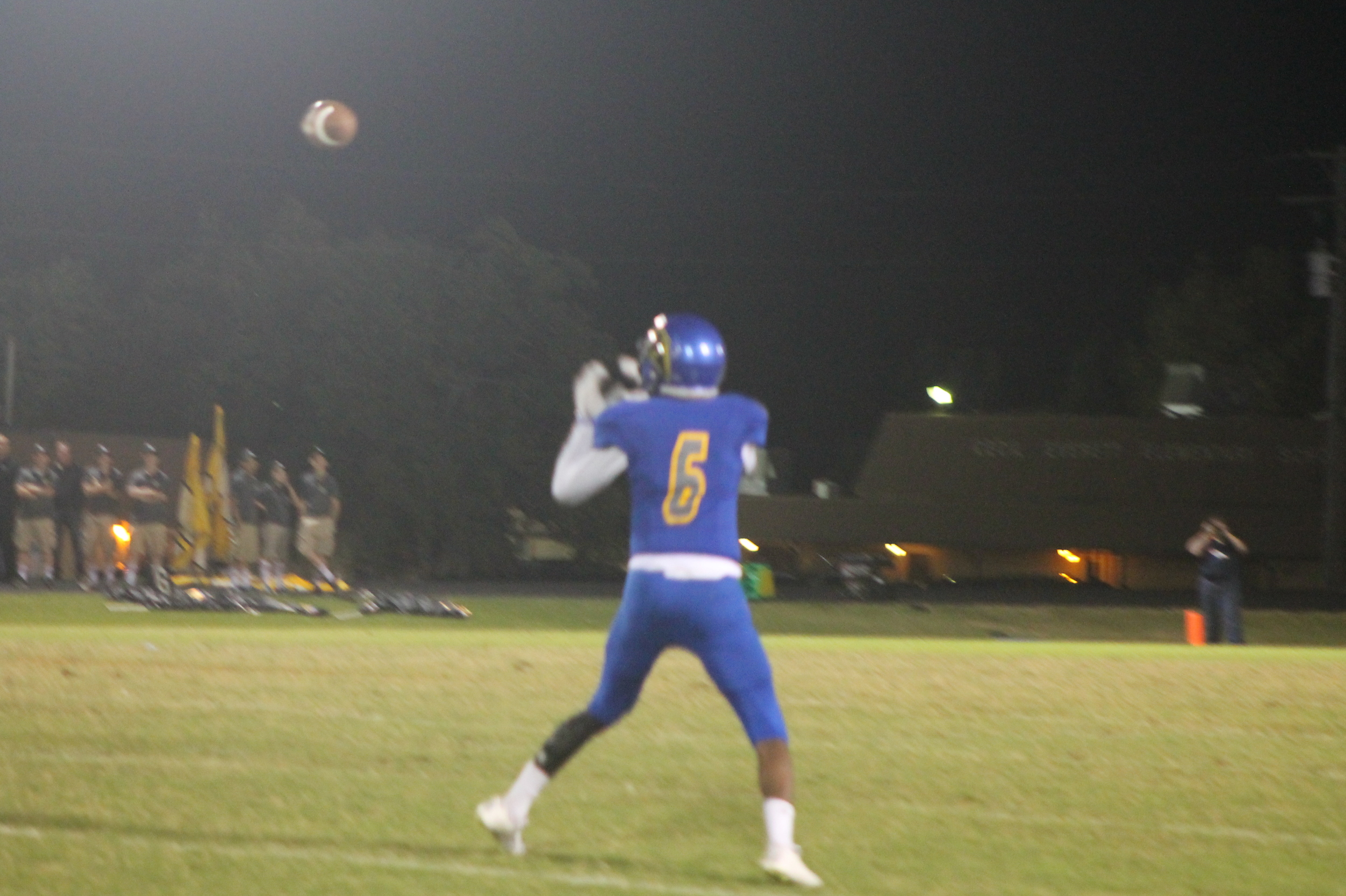 (Photo by Adam Routon) Julique Franklin with a catch Friday night.