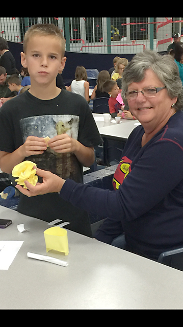 Anthony Towers, 4th grade, with his grandmother Barbara Towers.