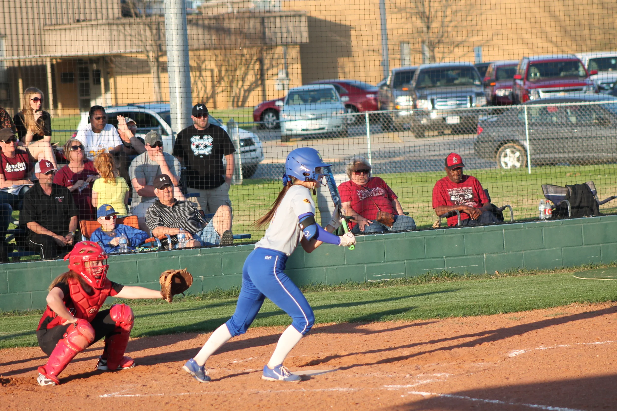 Reagan Richardson getting read to lay down a bunt earlier in the season for North Lamar.