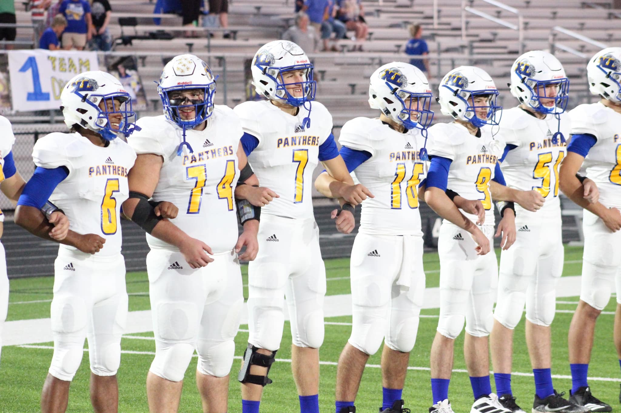 Photo by Lynn English: The North Lamar team waiting for the results of the coin toss against Anna.