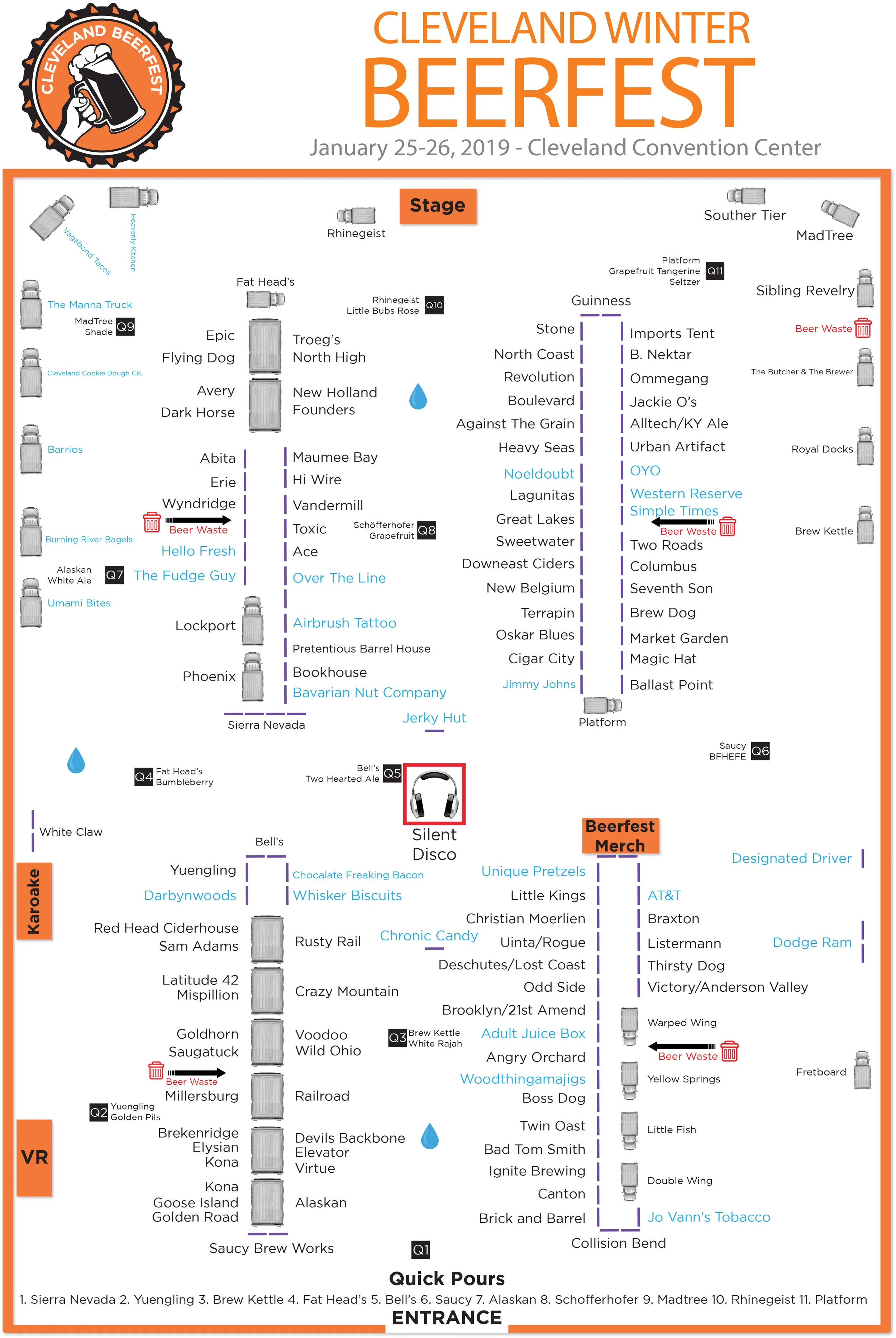 2019 Cleveland Winter Beerfest Map