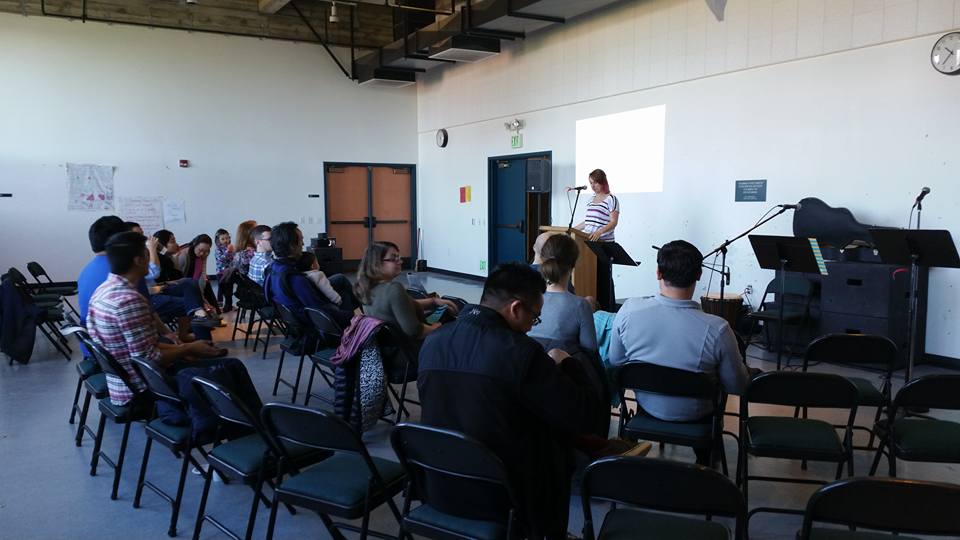 A shot of our group for the first time in what will be our new church home starting this Easter.