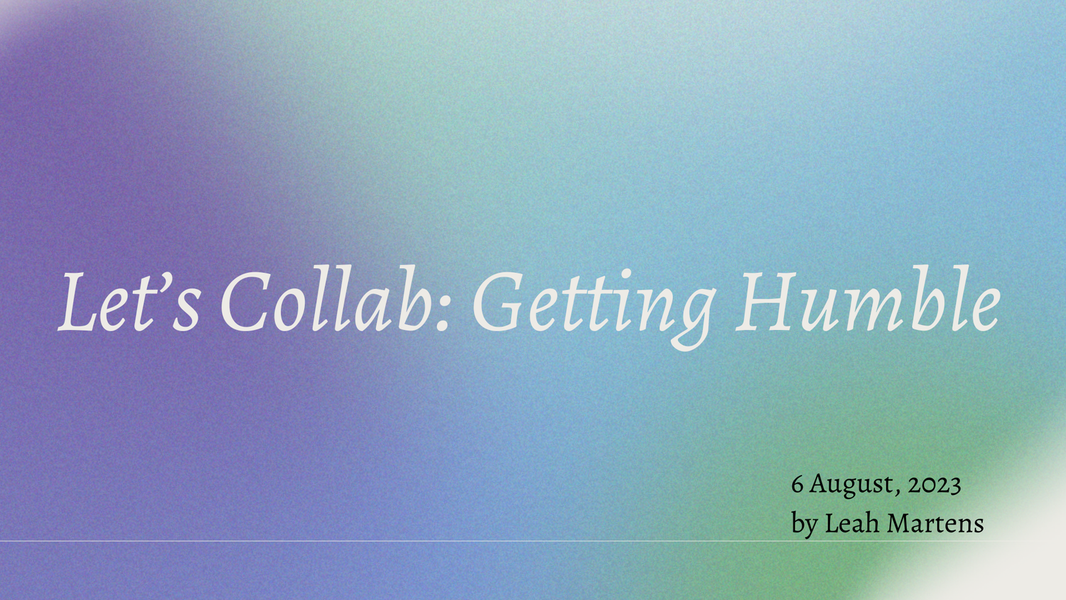 Let's Collab: Getting Humble episode artwork