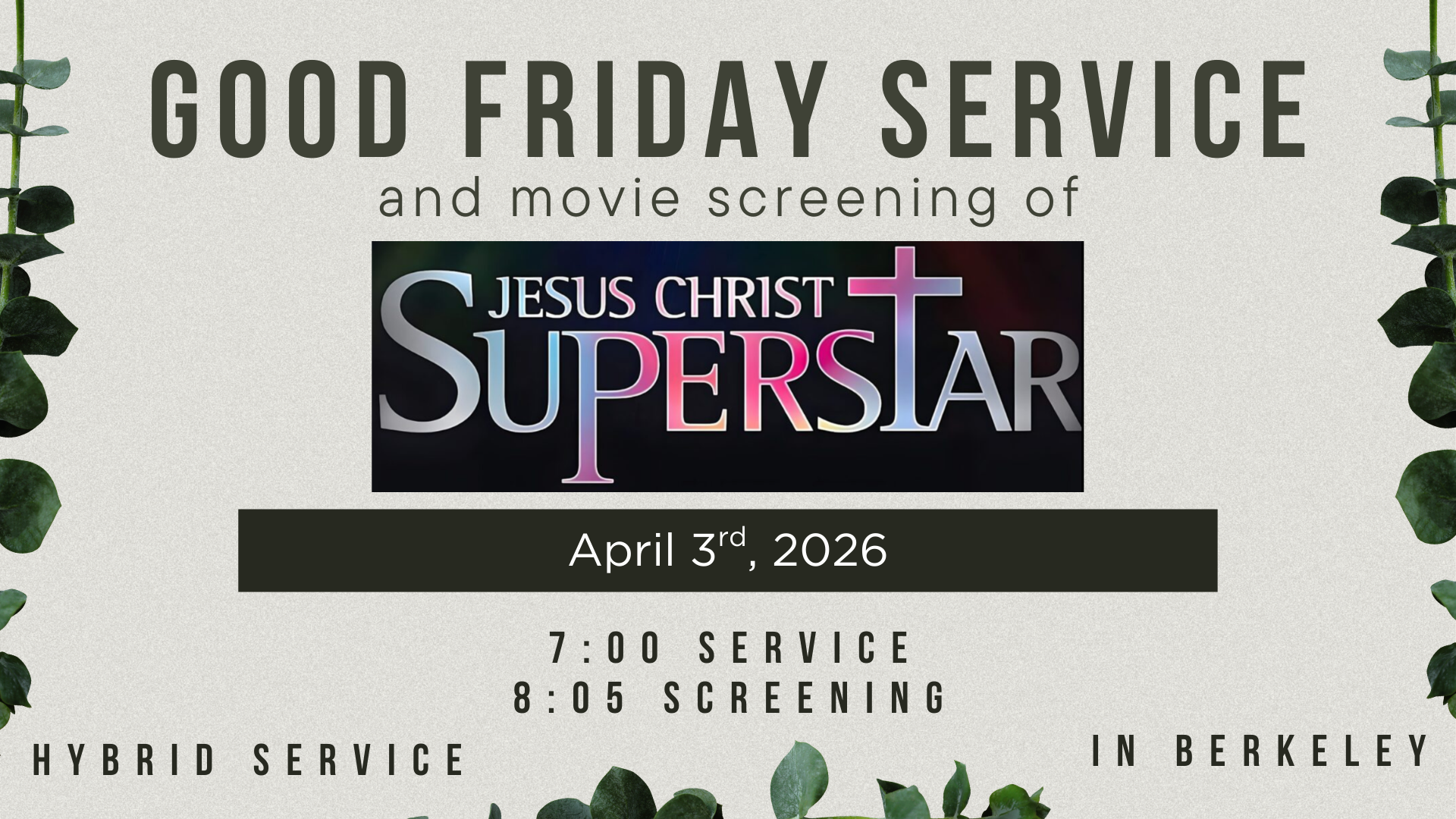 Good Friday Service &amp; Movie Night