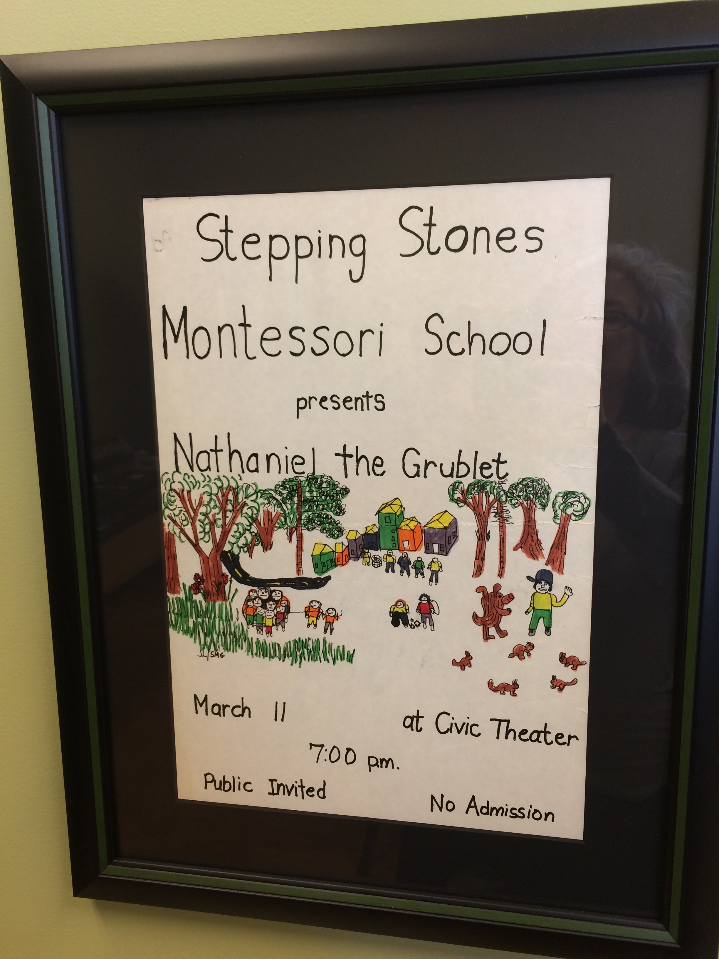 A student-made poster advertising a spring musical from the 1980s