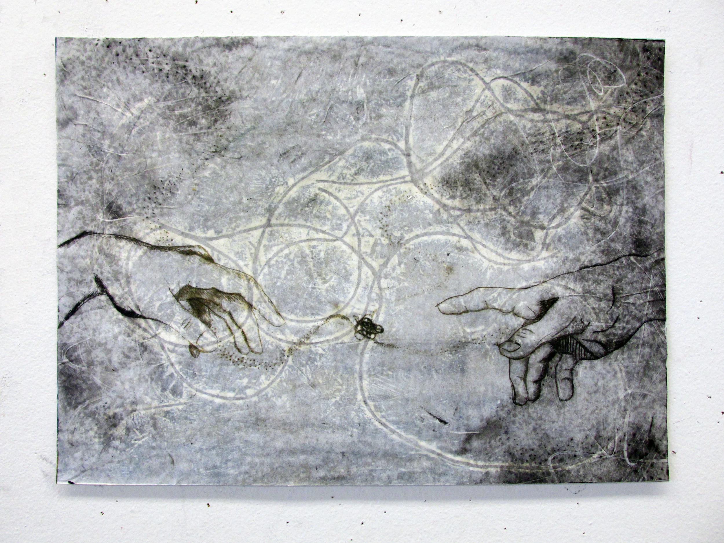   Being ,  collagraph &nbsp;&amp; dry point on rice paper 