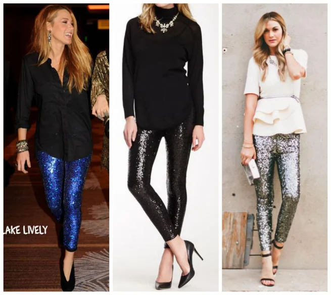 black sequin pants outfit
