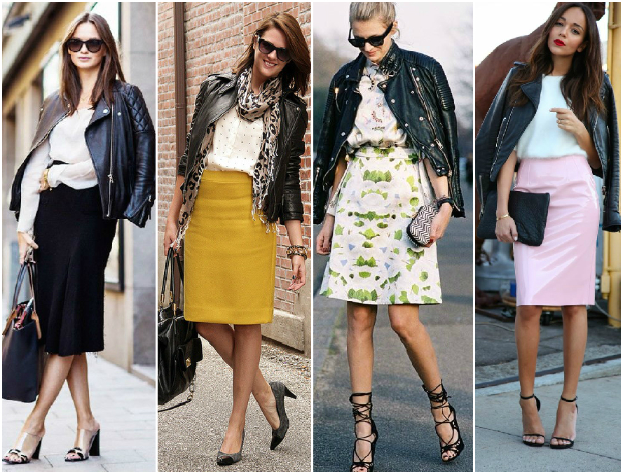 One of my favorite combinations for spring when it's warm enough to just wear a leather jacket. I will often wear a scarf and different shoes with the same combination to change up my looks.