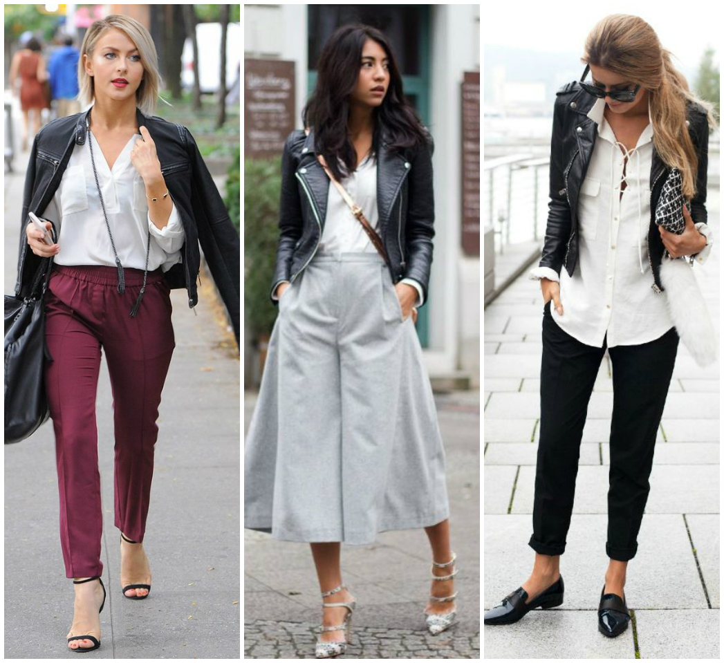 leather jacket work outfit