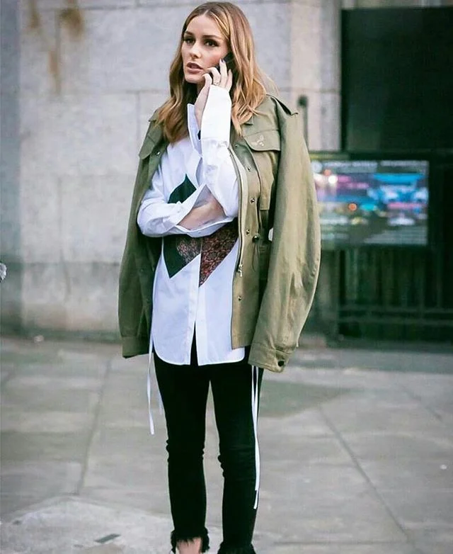 Green parka/jacket is my favorite item to wear during the summer to fall transition. I get mine slightly larger so that I can layer sweaters and cardigans under it as needed. What is your favorite transitional item to wear?