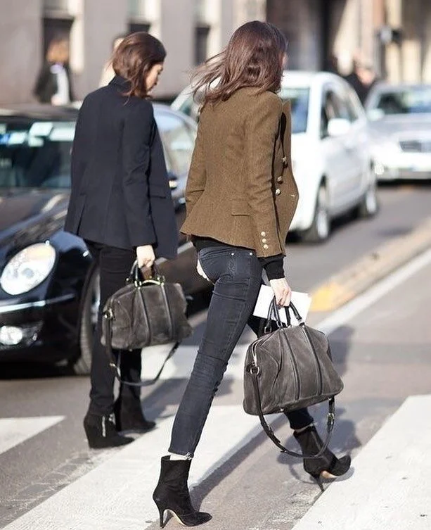 Currently favorite combination- ankle boots and blazers.