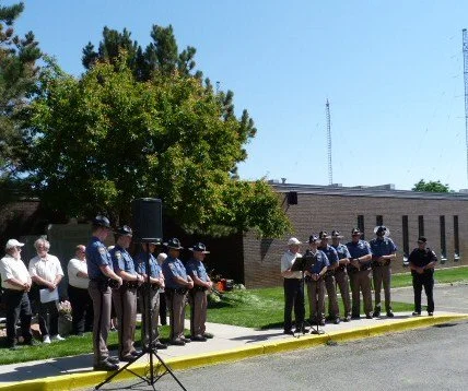  Bell of Honor Committee Member Dale Wellik reads names of the fallen 