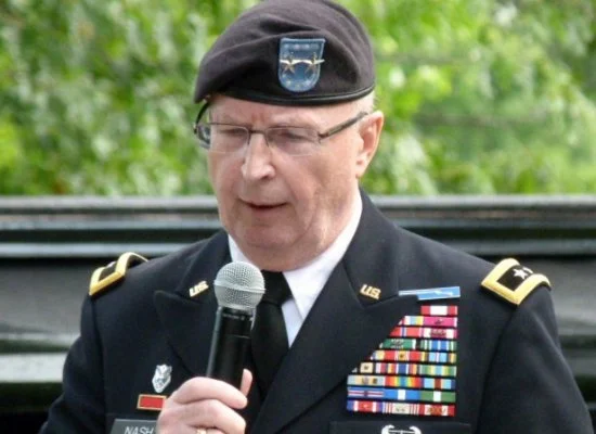  General Nash speaks at the Patriot Ride. 
