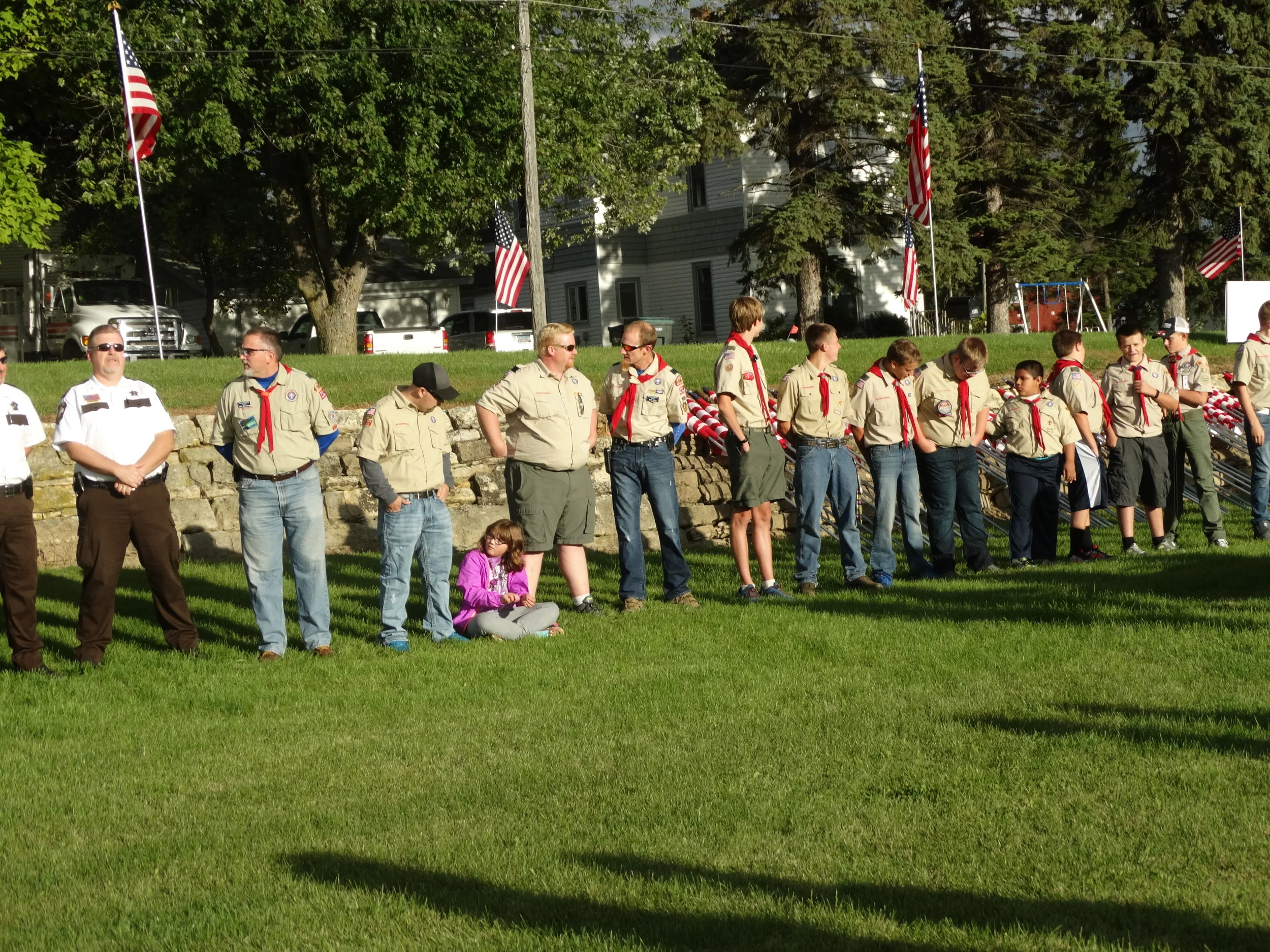 Boy Scouts helped place flags