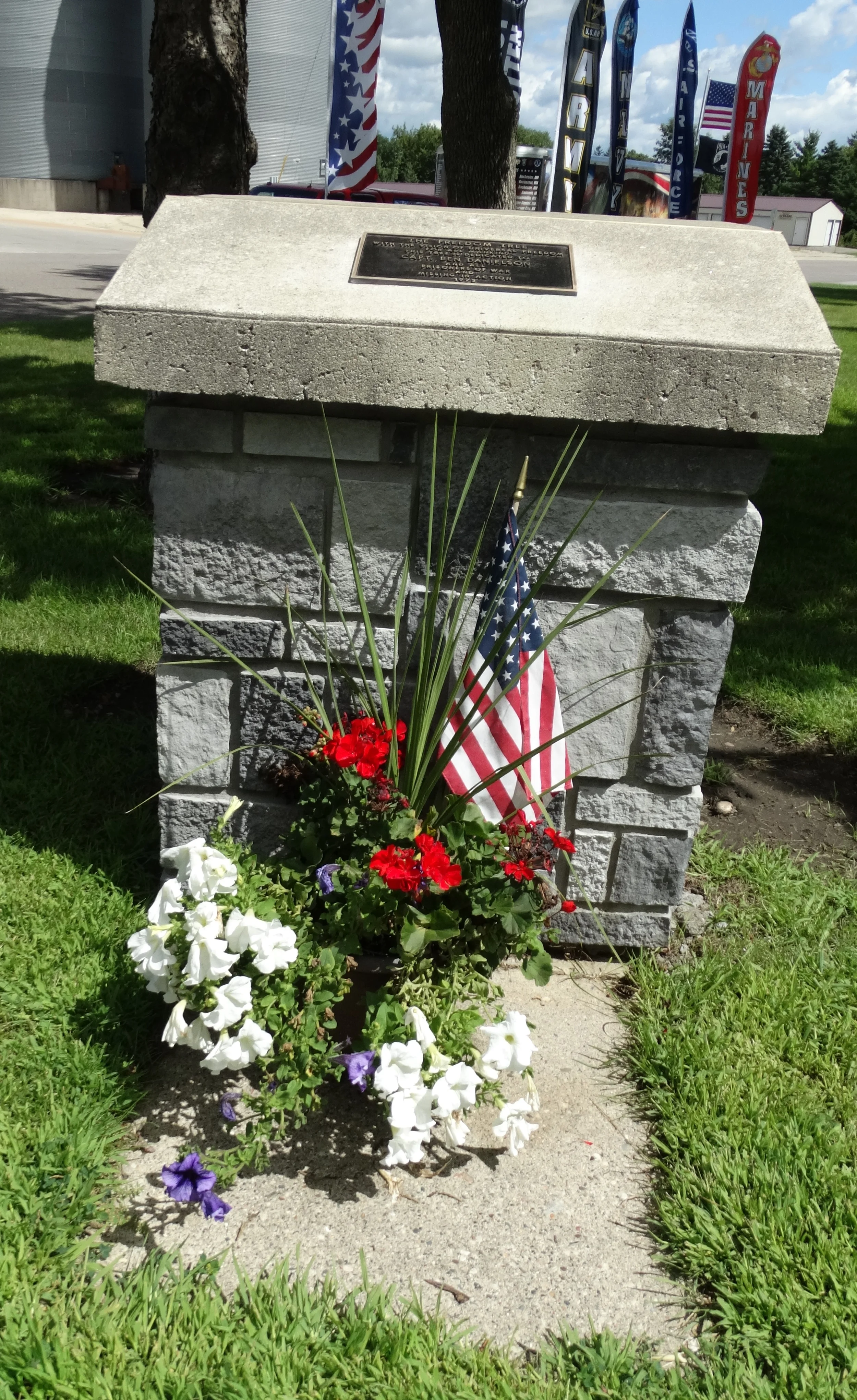 Freedom Tree planted beside Memorial for Capt. Danielson