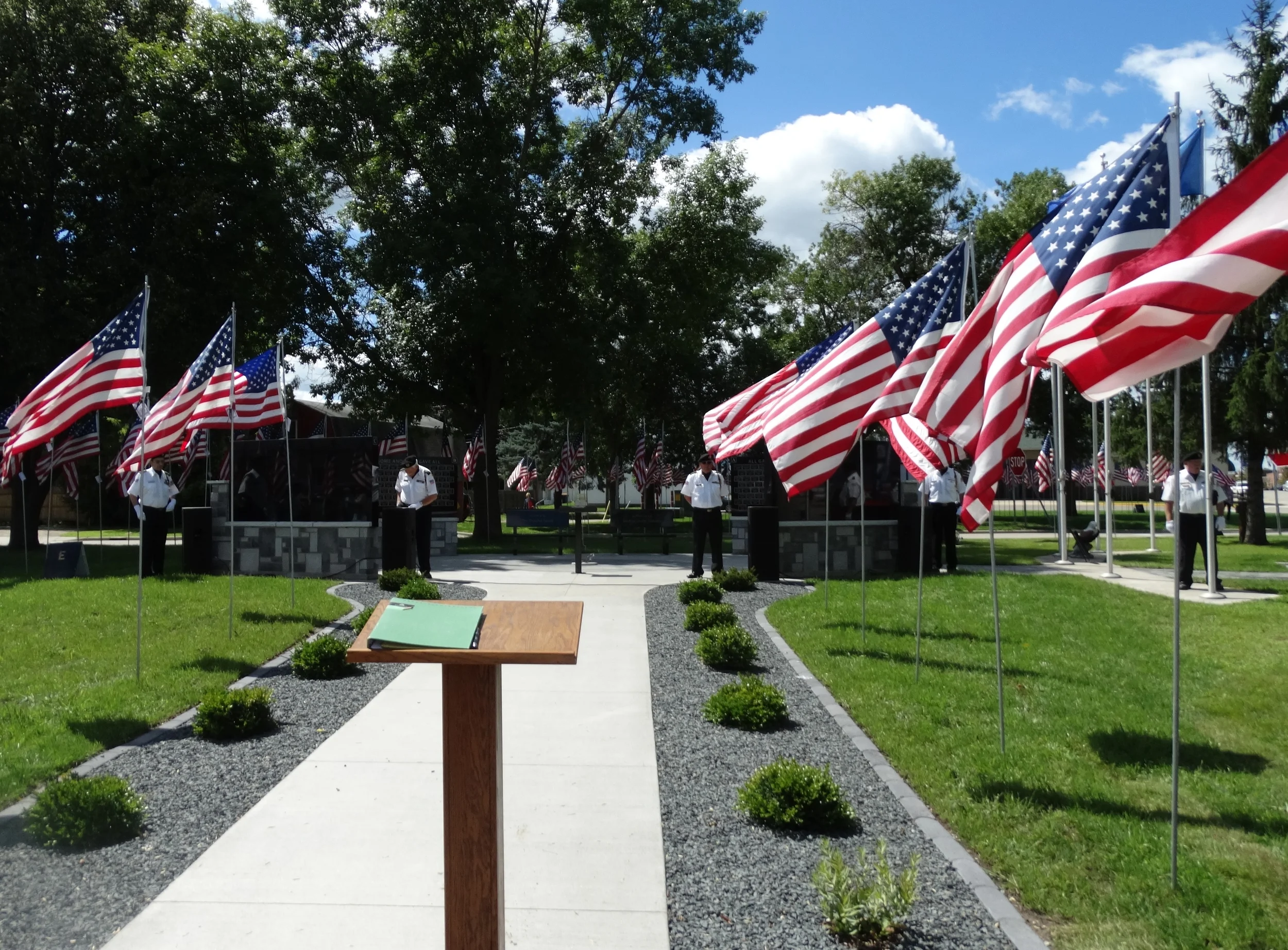 View from podium for Field of Flags Ceremony