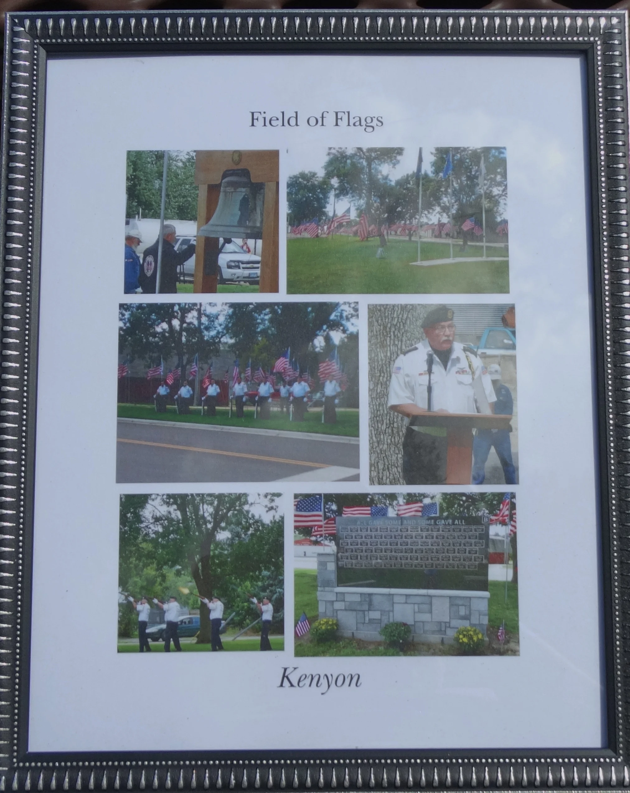 Picture given by Bell of Honor Committee to Kenyon Veterans Color Guard