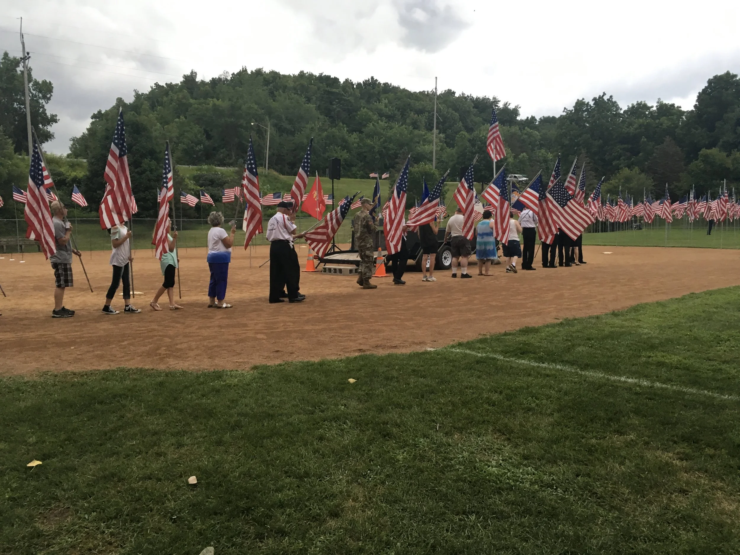  Placement of flags after names were read 