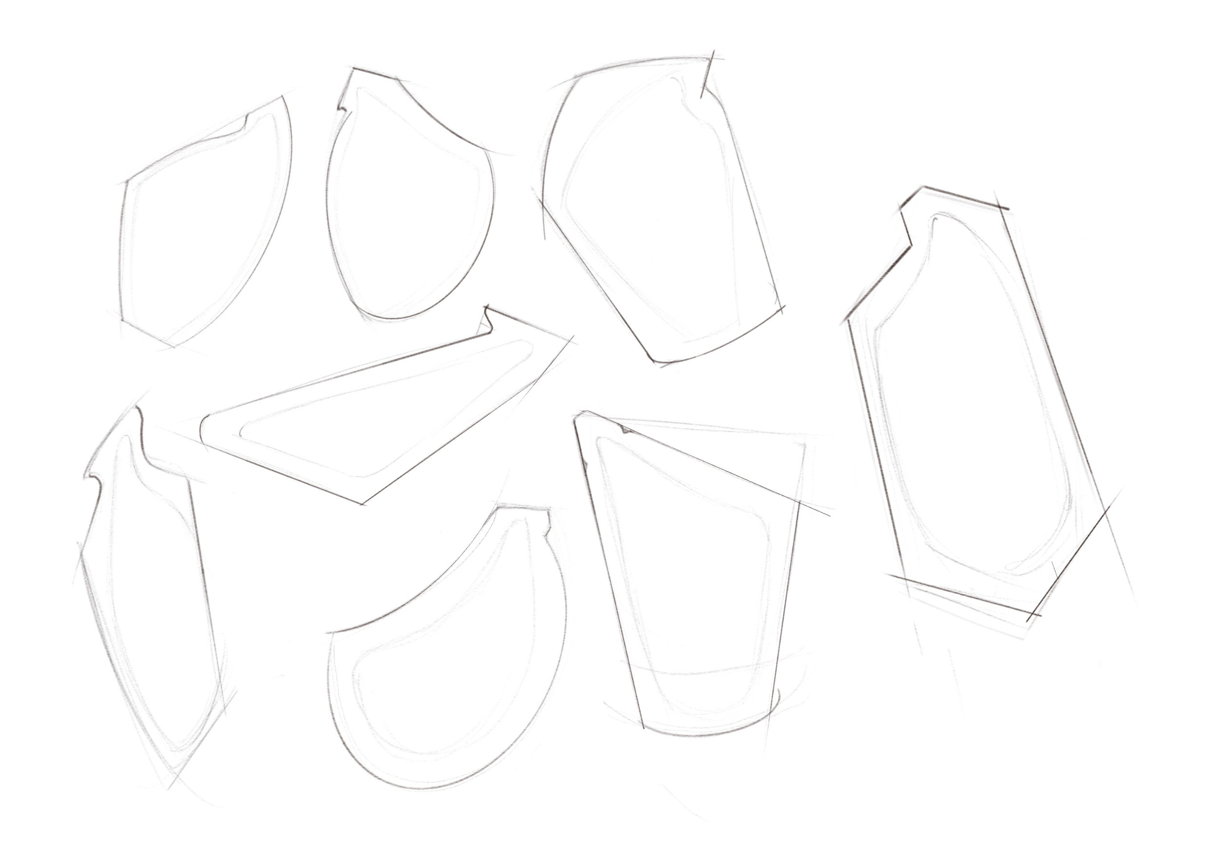  Form sketches for energy gel packaging based on ESM images. 