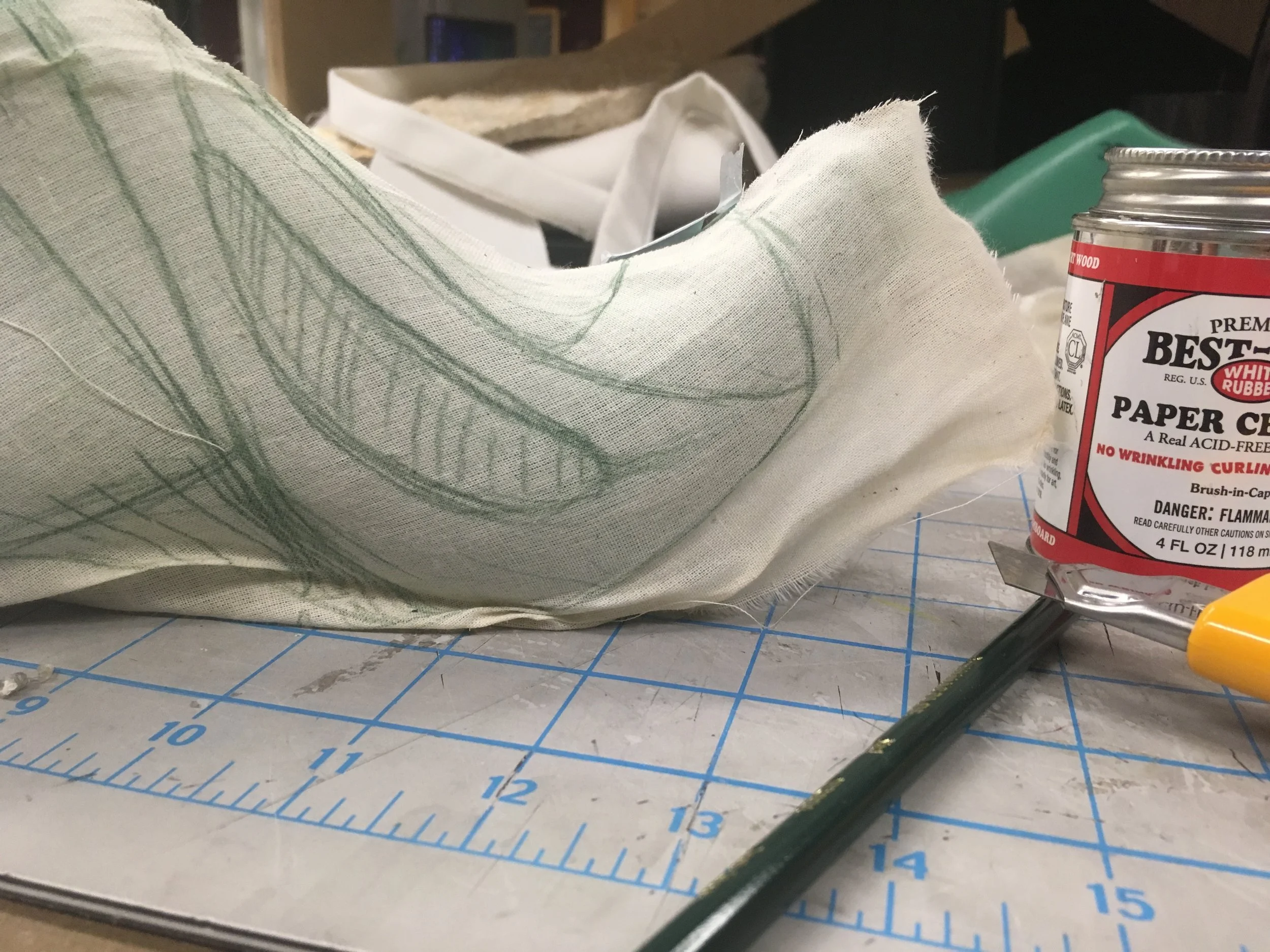 Pattern-making for the uppers.