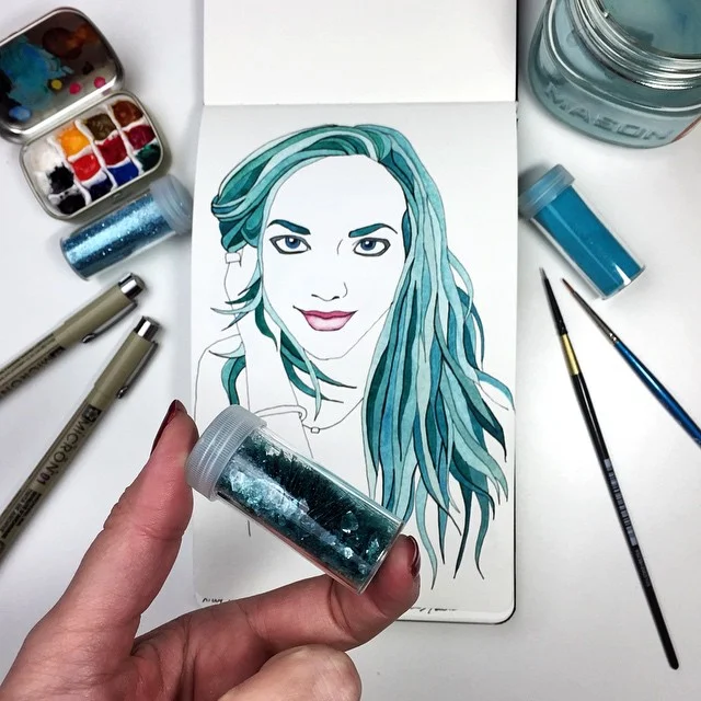 Inktober: Painting Rainbow-Haired Girls