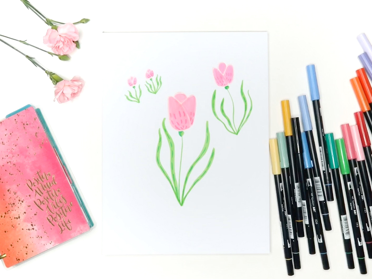 Poppy Flower Tutorial With MONO Drawing Pens - Tombow USA Blog