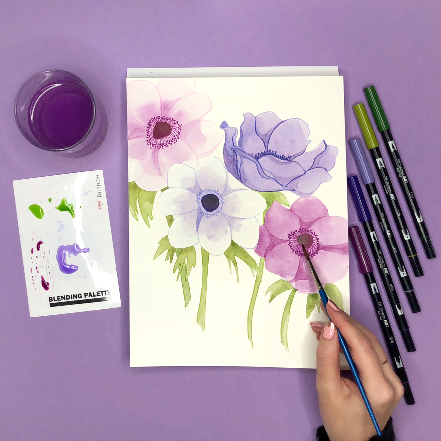 Tips for Drawing Simple Flowers Using MONO Drawing Pens - Tombow