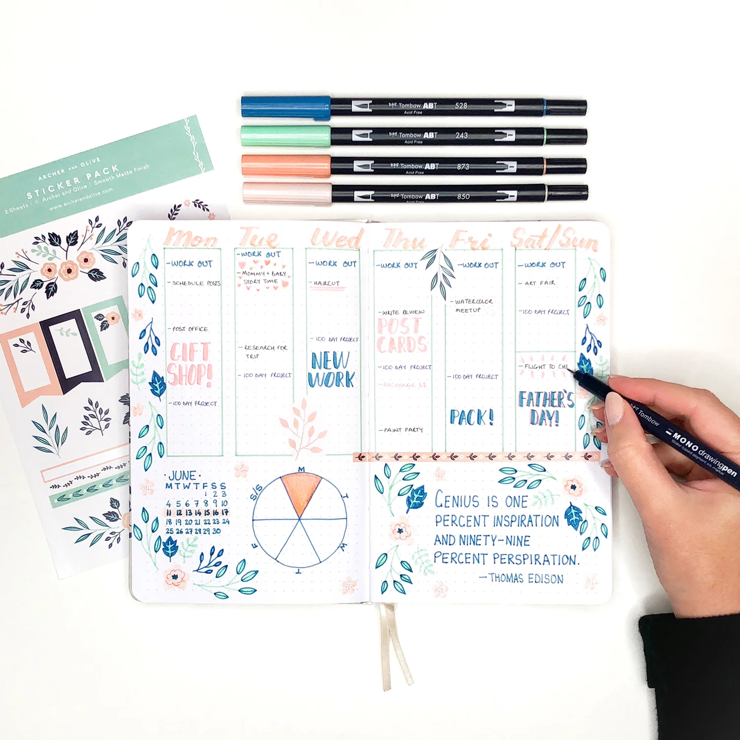 Template for Easy Weekly Planner Spreads