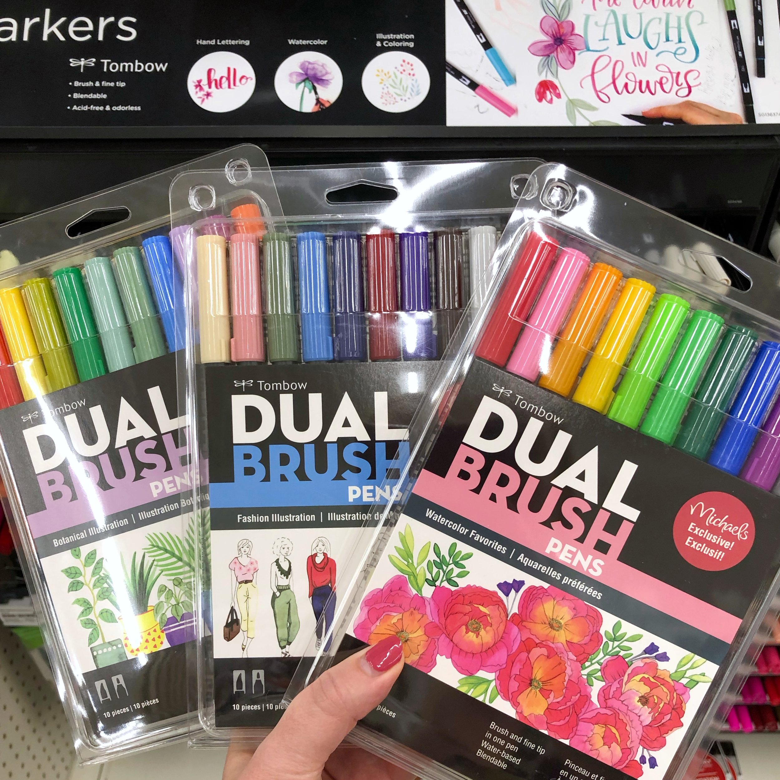 Dual Brush Pen Art Markers, Watercolor Favorites, 10-Pack + Free Dual Brush  Pen