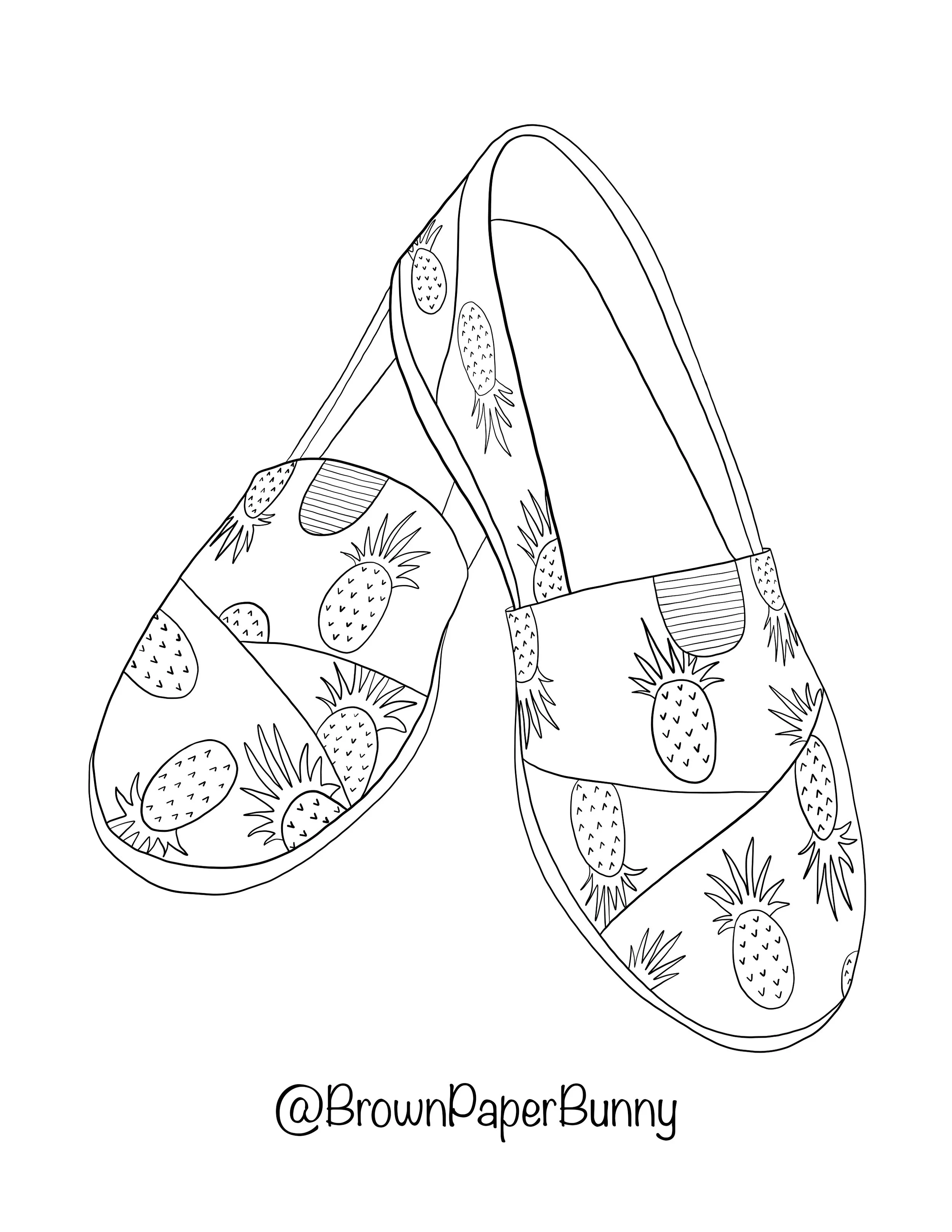 Slippers Coloring Page