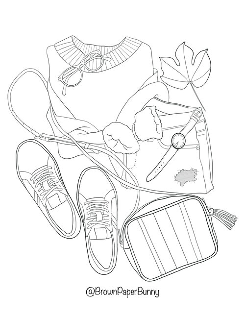 Fashion Show Tracing Pack Coloring Page