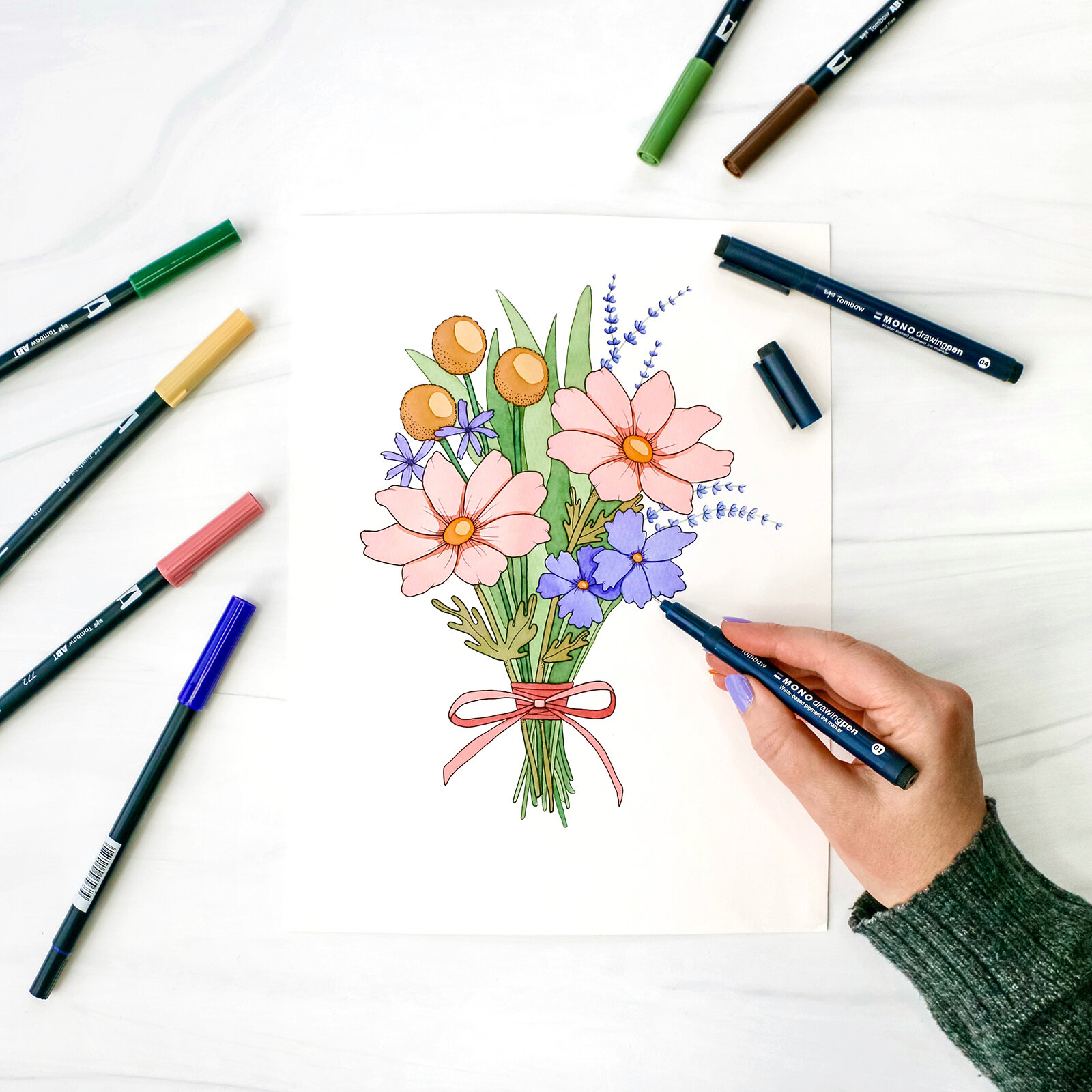 How to Paint Watercolor Flowers Using Markers — Brown Paper Bunny