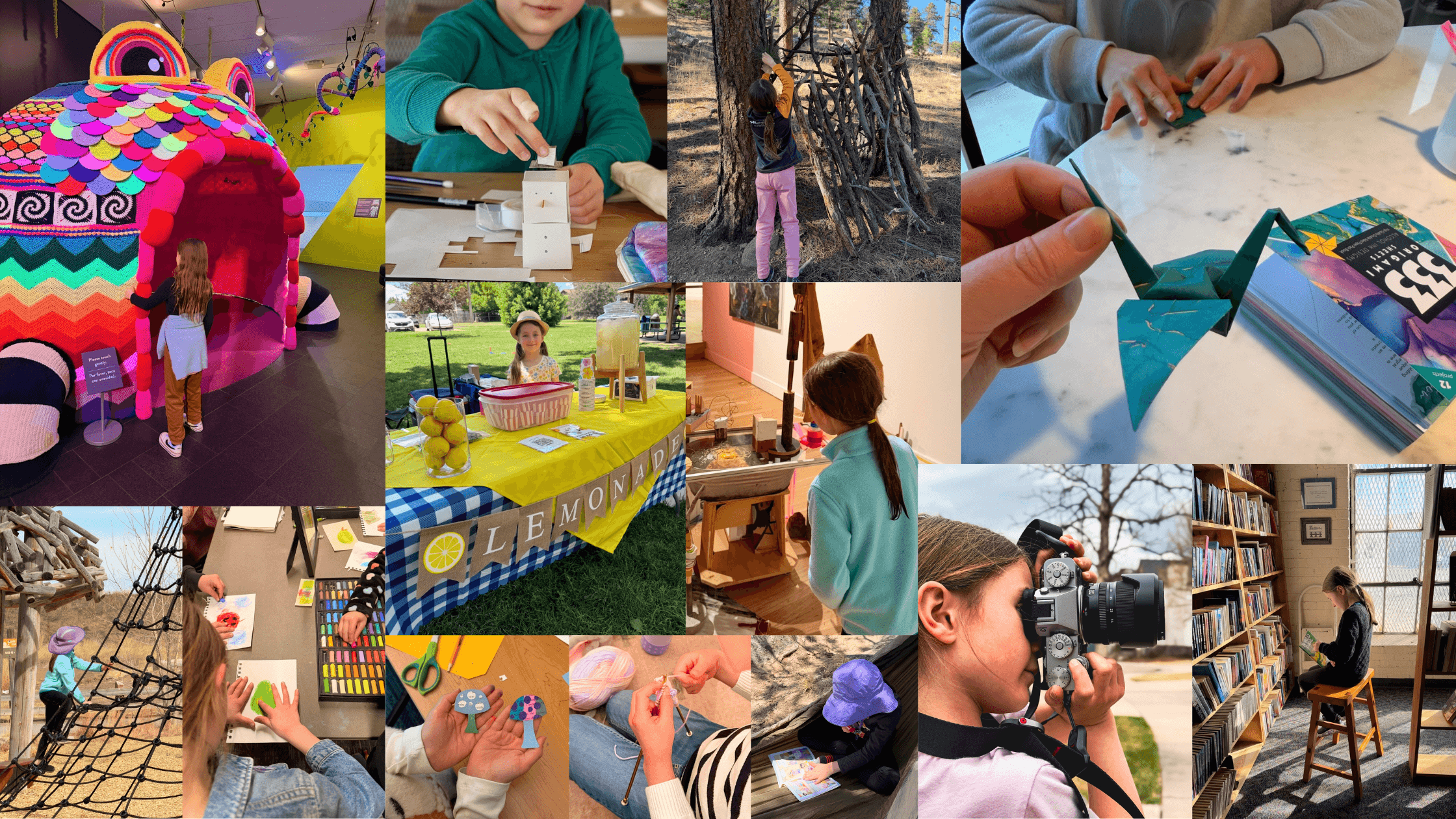 Photo collage of 80+ Fun Summer Activities for Kids aged 7-10