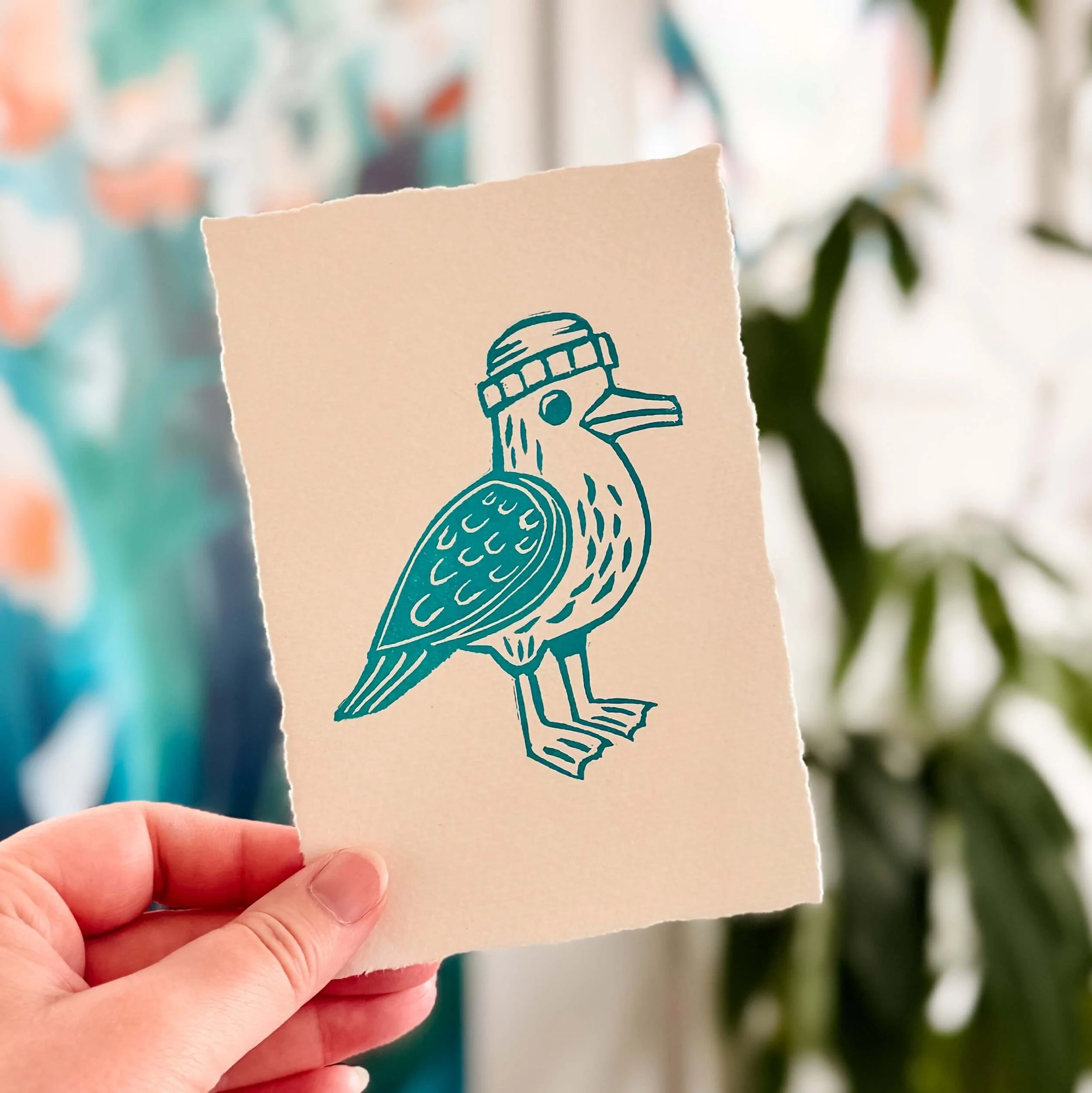 Eugene the seagull hand carved art print