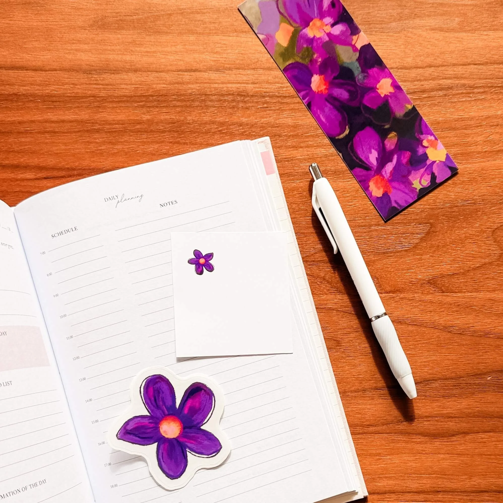 January Hoppy Mail Club bookmark, sticker, and intention card