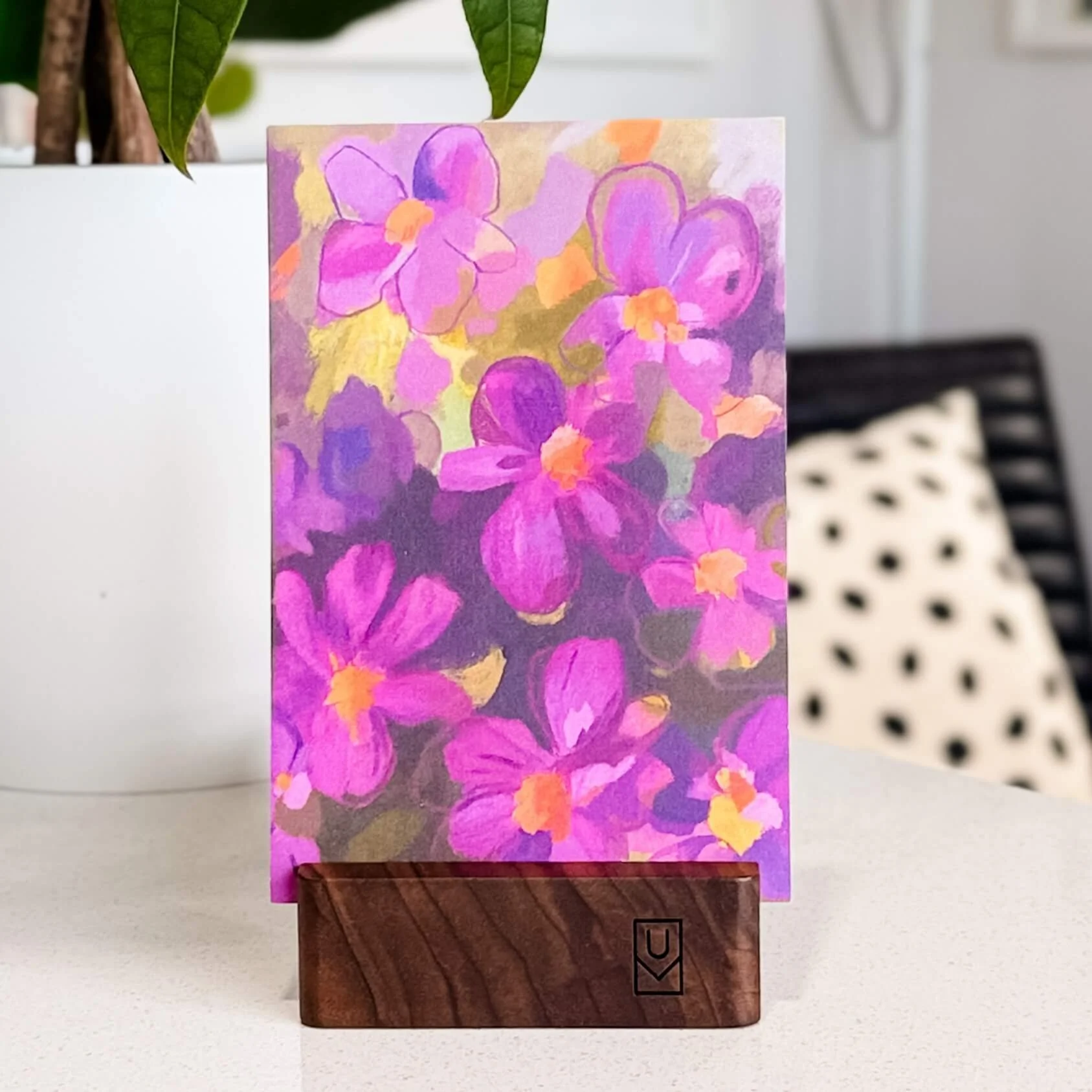 January Hoppy Mail Club art print with purple flowers