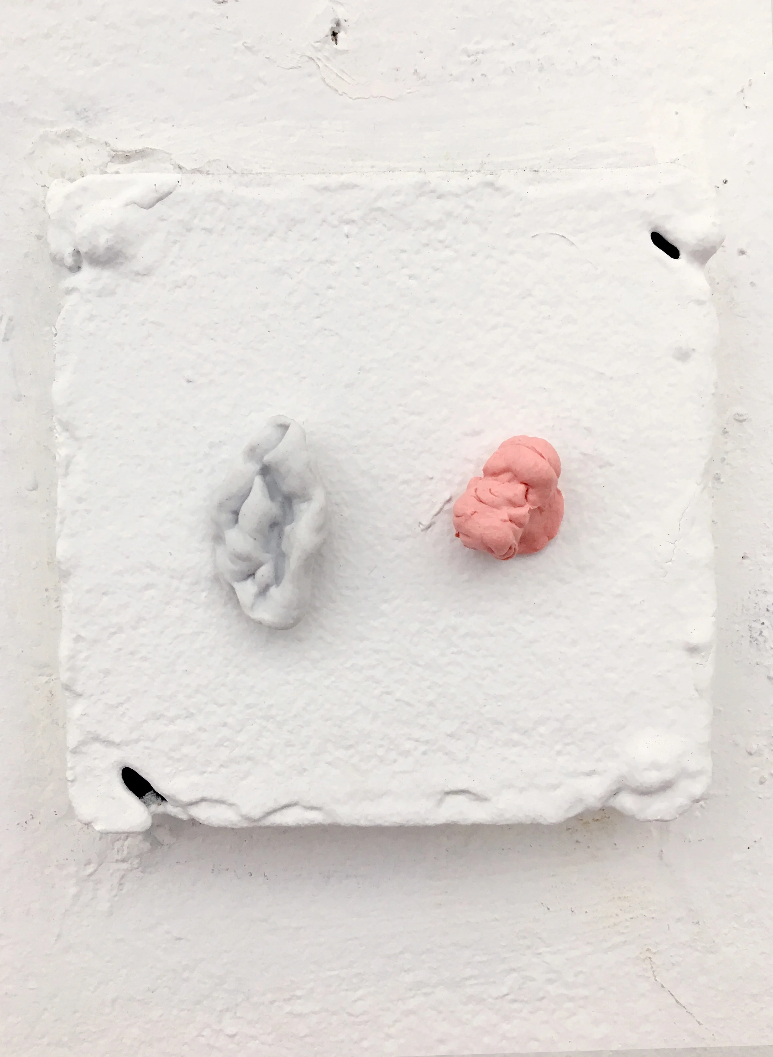 A Sticky Conjunction, A Little Battery (part of the installation Insomnia, An Original System of Numbering ) Porcelain, chewing gum, 2017