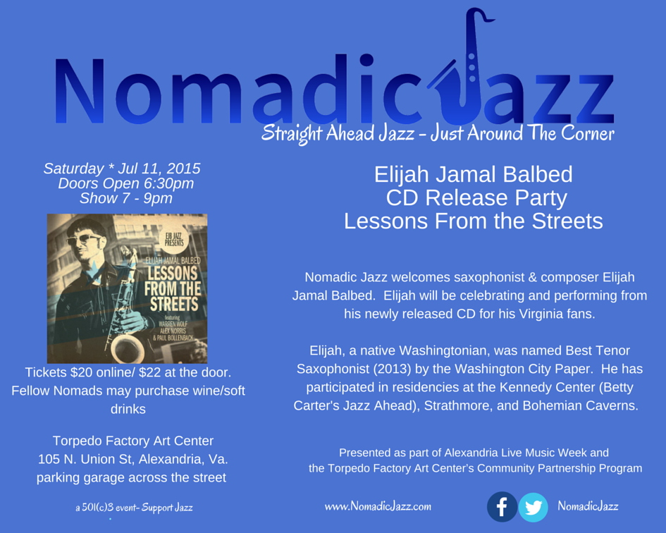 July 11, 2015 - Nomadic Jazz @ Torpedo Factory