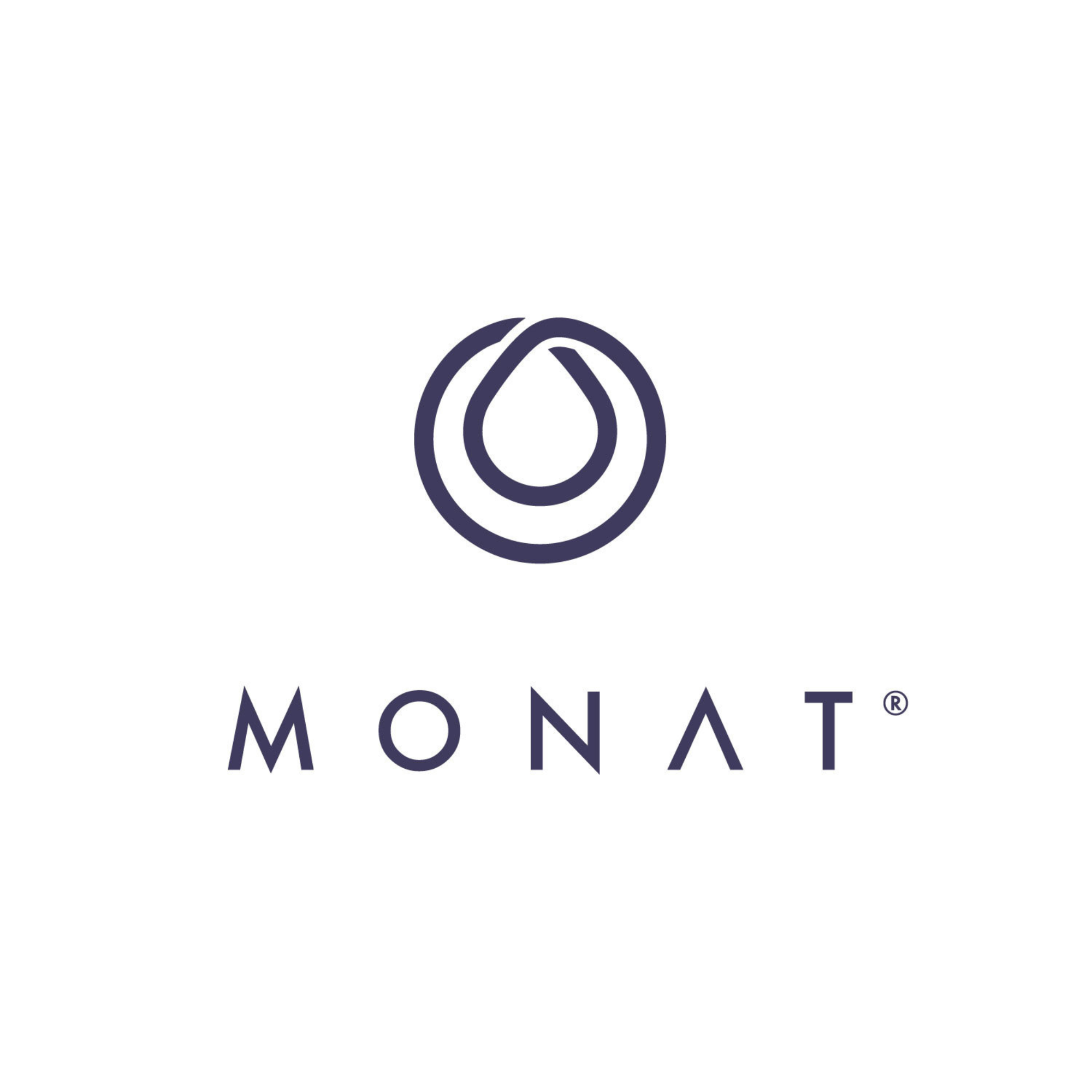 Logo of Monat with a stylized circular emblem above and the brand name 'MONAT' below in modern font.